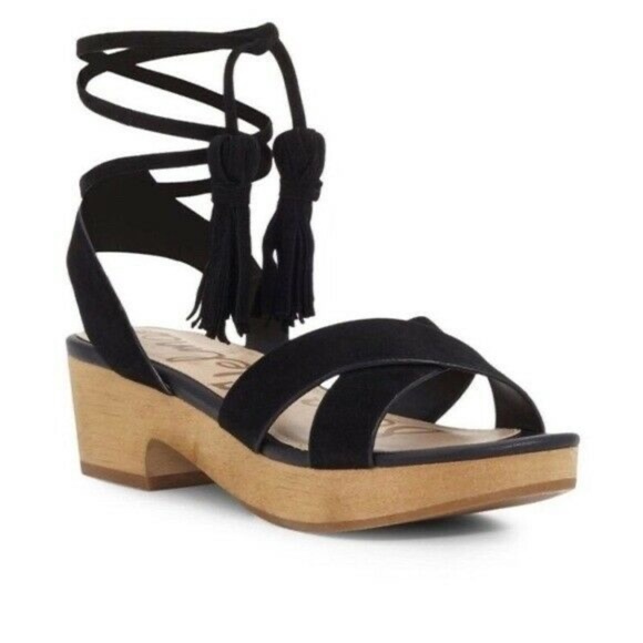 [NWOB] Sam Edelman Jenna Wood Platform Clog Sandal, Size 9, Black Suede Leather - Picture 8 of 8